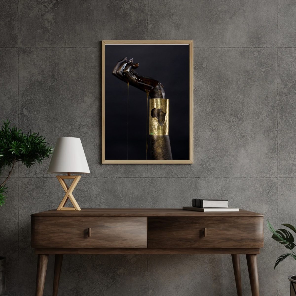 Neutral Elegant Minimalist Shadow Wall Art Mockup Instagram Post